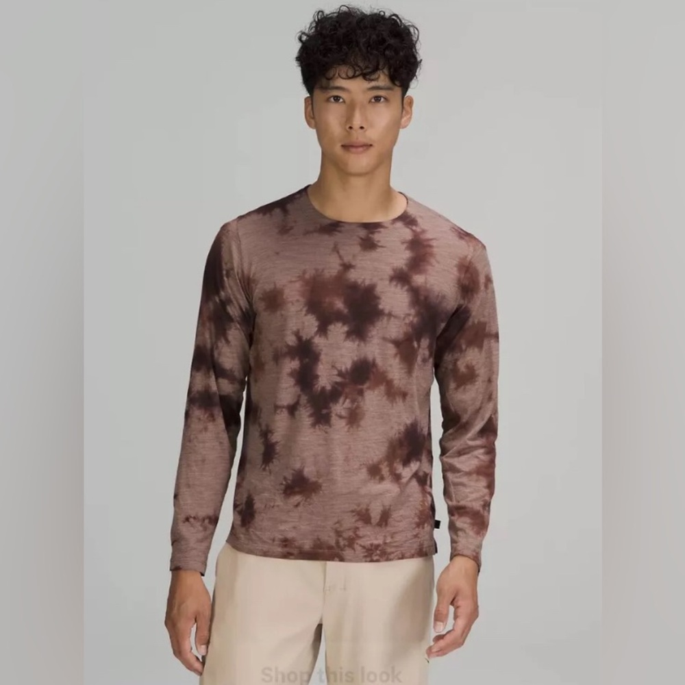 Lululemon lab Wool-Blend Tie Dye Long Sleeve Shirt Merino T-Shirt Layer HTF Gym